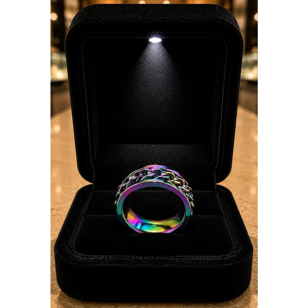 Chain Ring with Spinner Design Bottle Opener Size 7